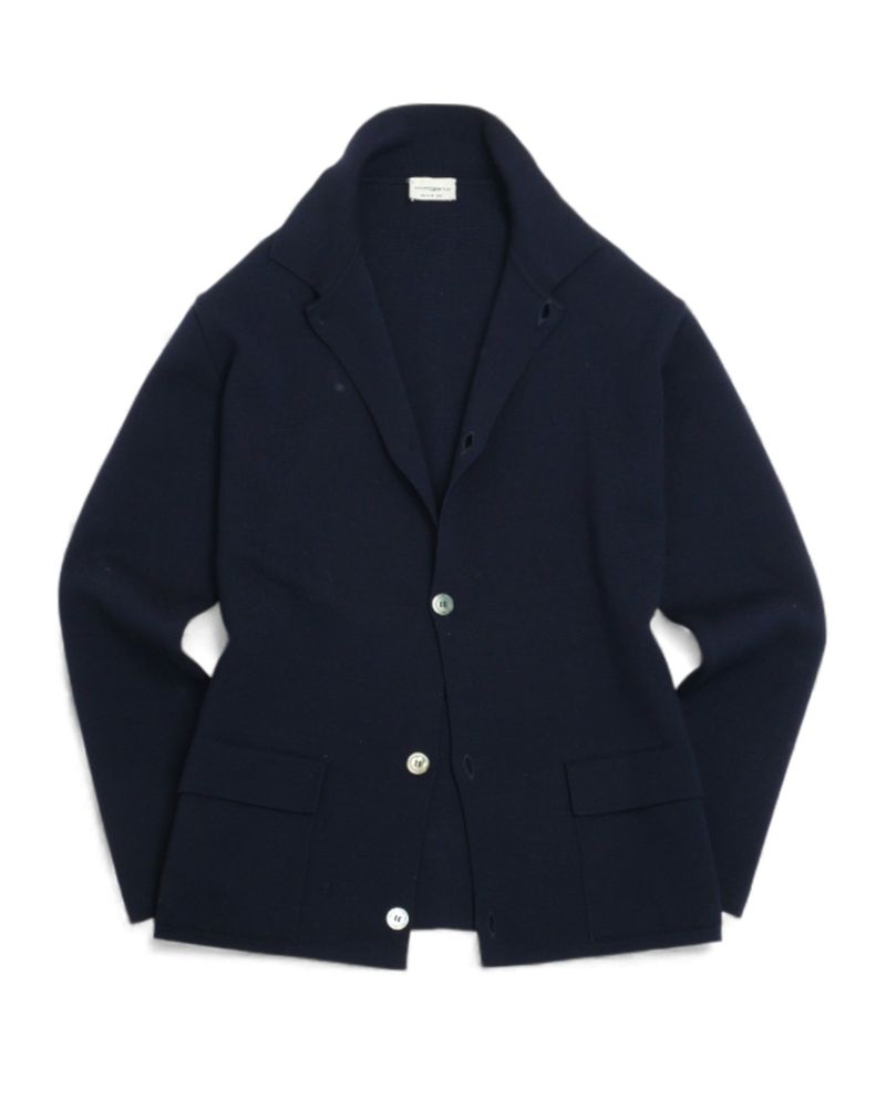 Navy Merino Polo Cardigan