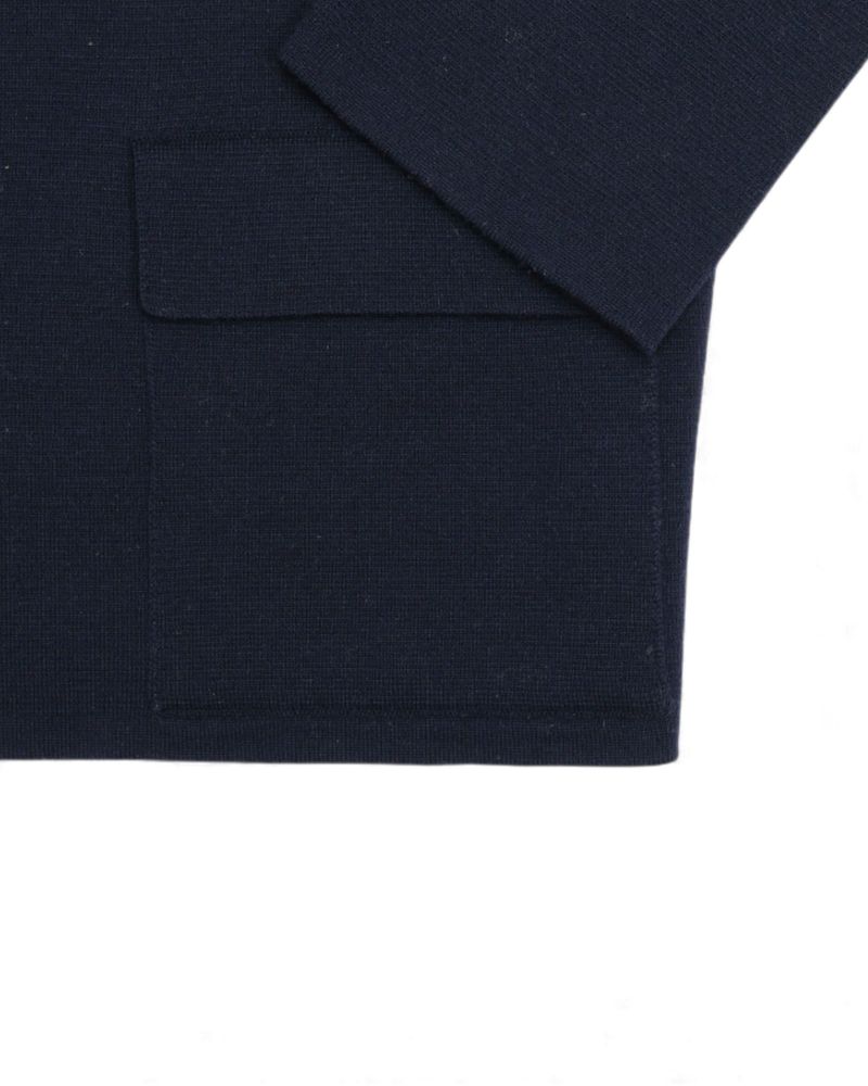 Navy Merino Polo Cardigan