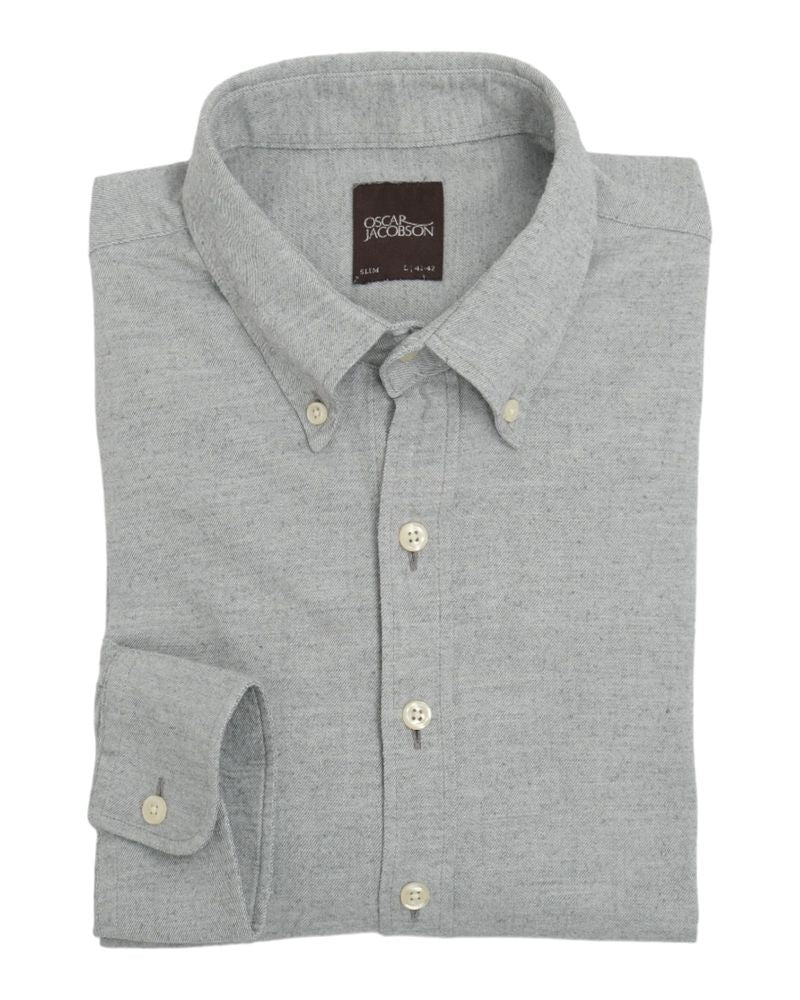 Light Grey Twill Flannel BD. Shirt
