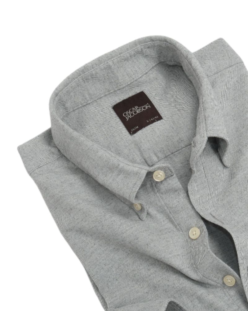 Light Grey Twill Flannel BD. Shirt