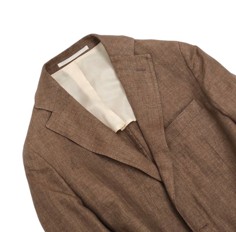 Brown Herringbone Linen Sports Jacket