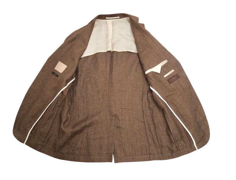 Brown Herringbone Linen Sports Jacket