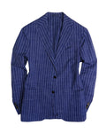 Navy/Blue Striped Wool/Linen Sports Jacket by Lardini