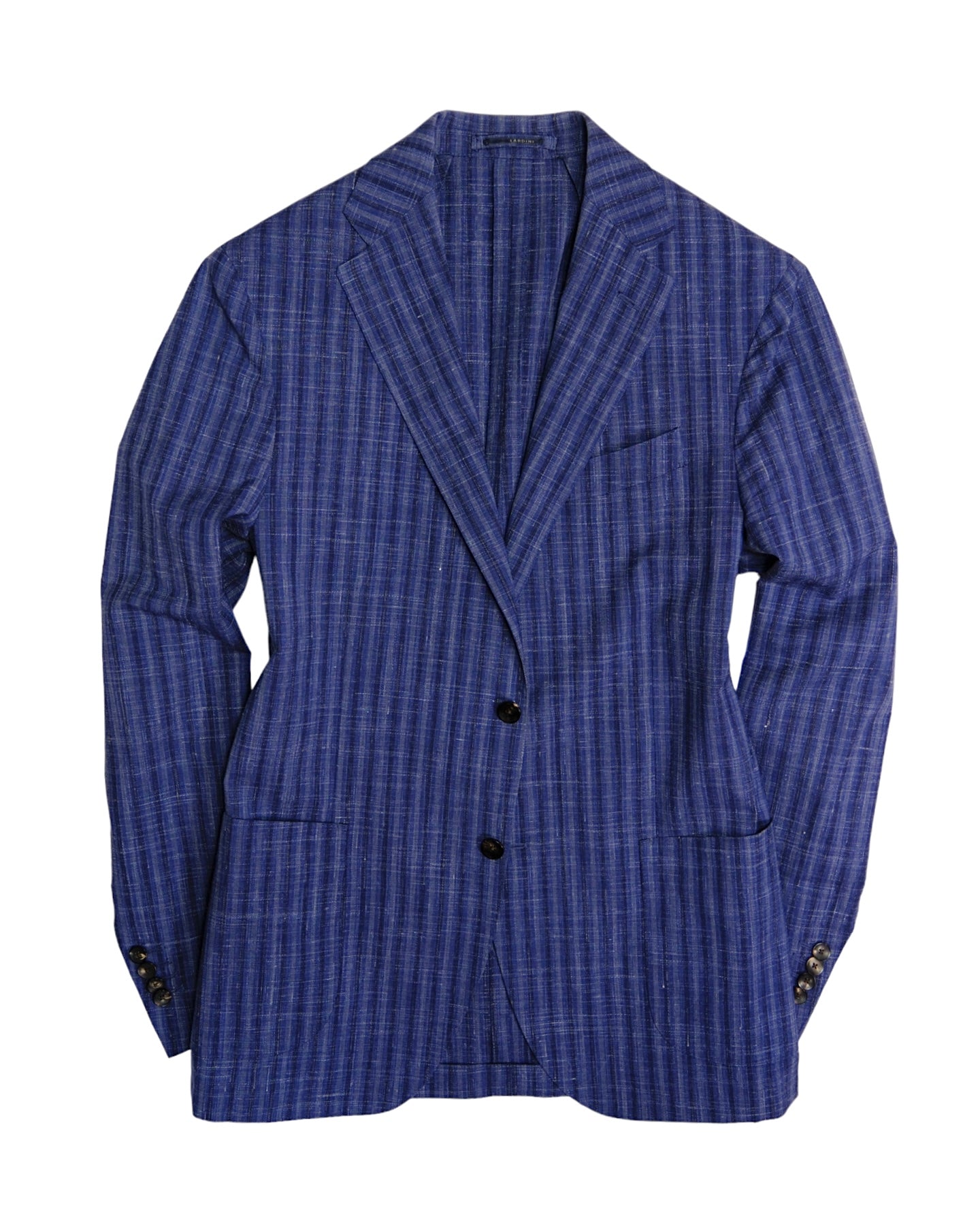 Navy/Blue Striped Wool/Linen Sports Jacket by Lardini