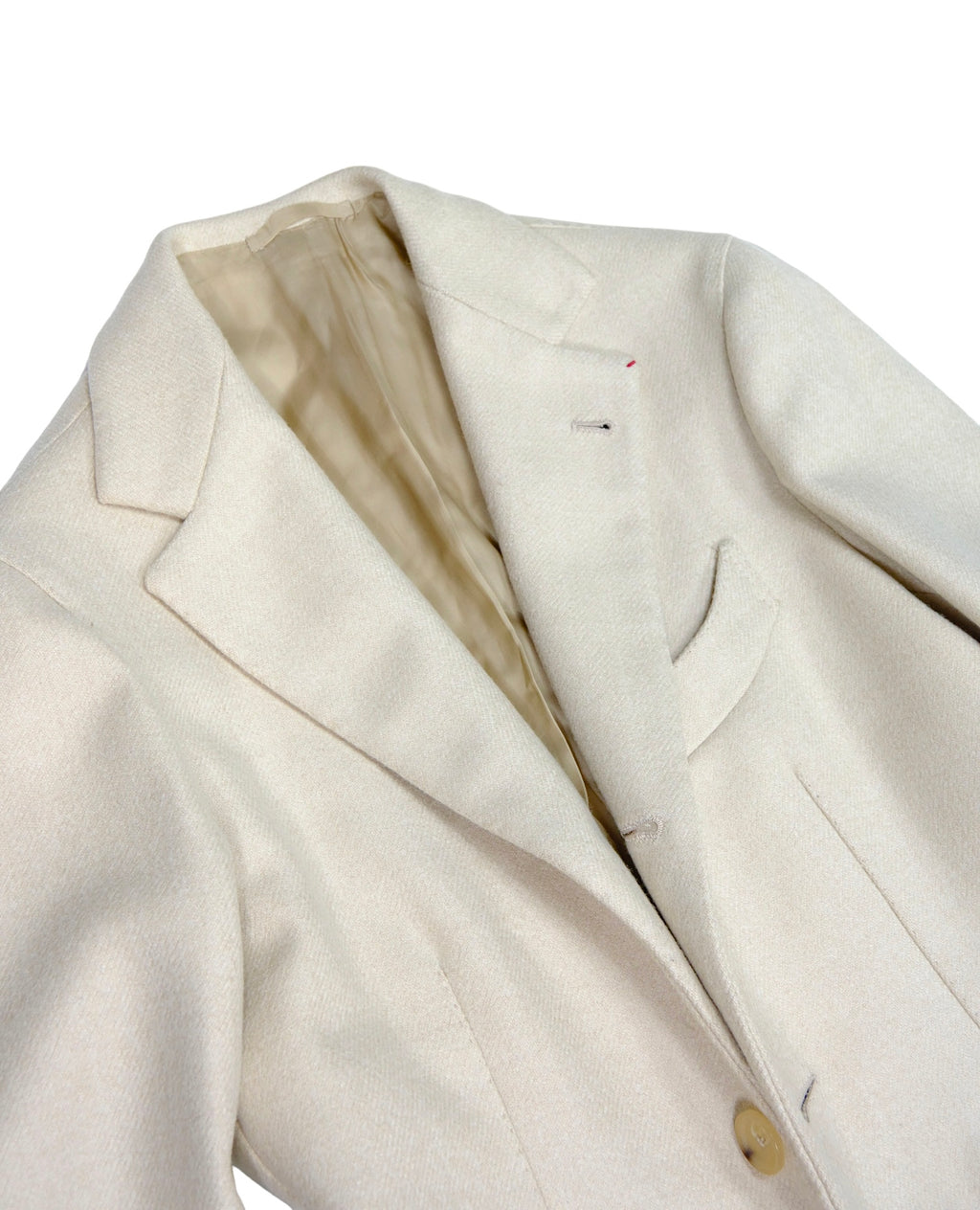 Cream Bespoke Wool Overcoat