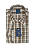 Beige/Nougat Checked Cotton & Linen Shirt