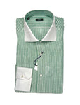 Barba Napoli - Green Striped Linen Shirt 41