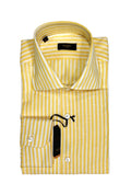 Yellow Striped Cotton & Linen Shirt