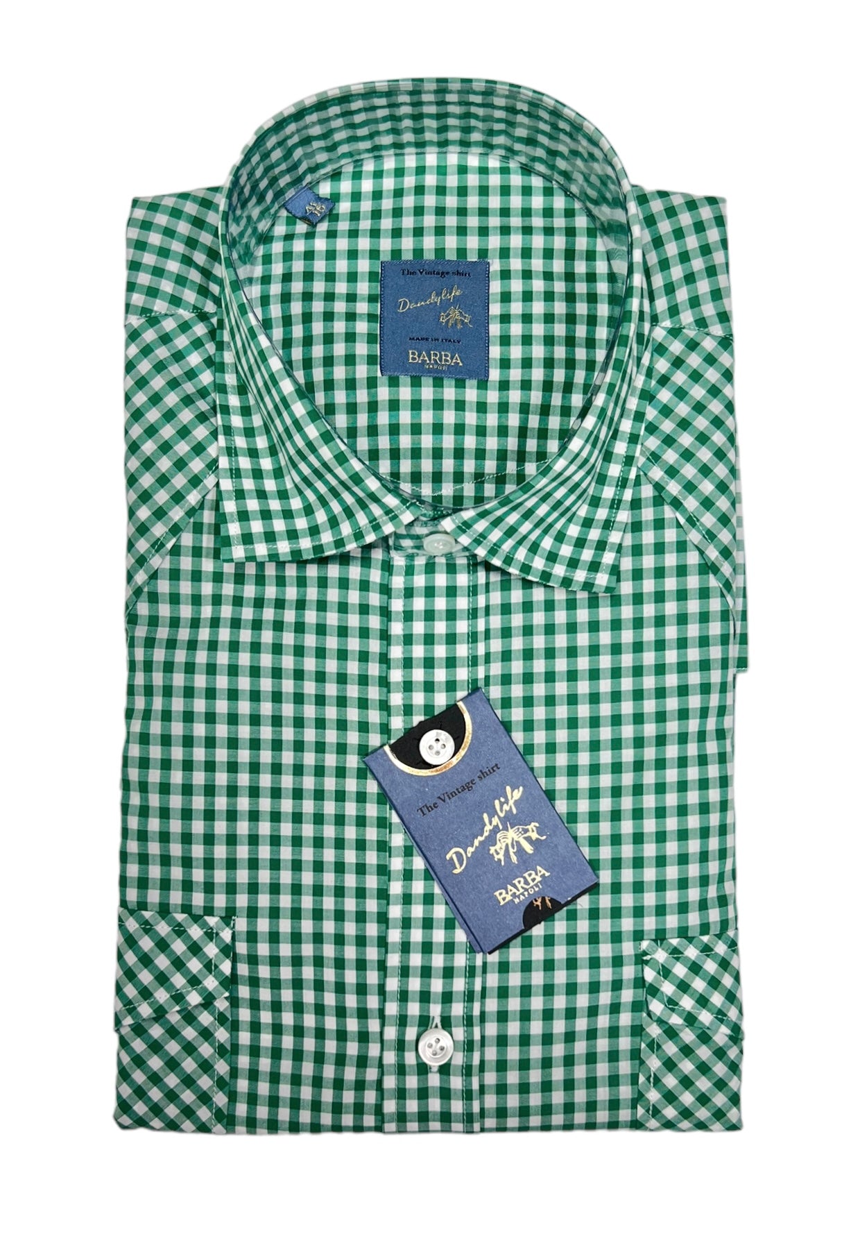 Green Gingham Check Poplin Shirt