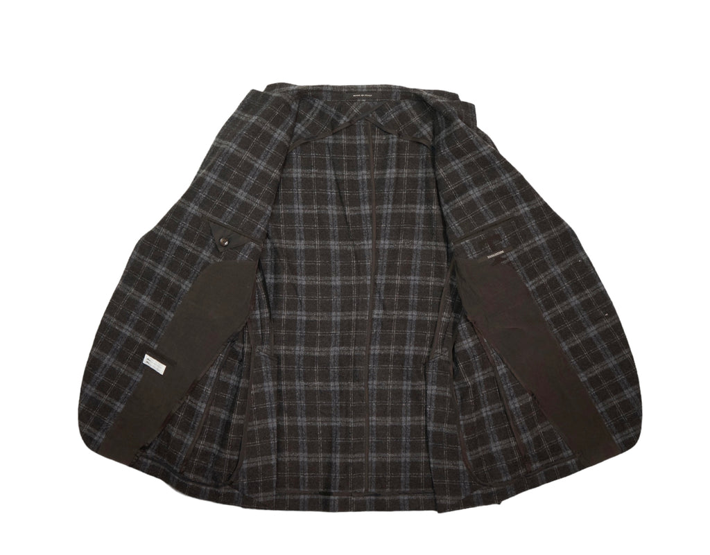 Tagliatore check-pattern wool blazer - Brown