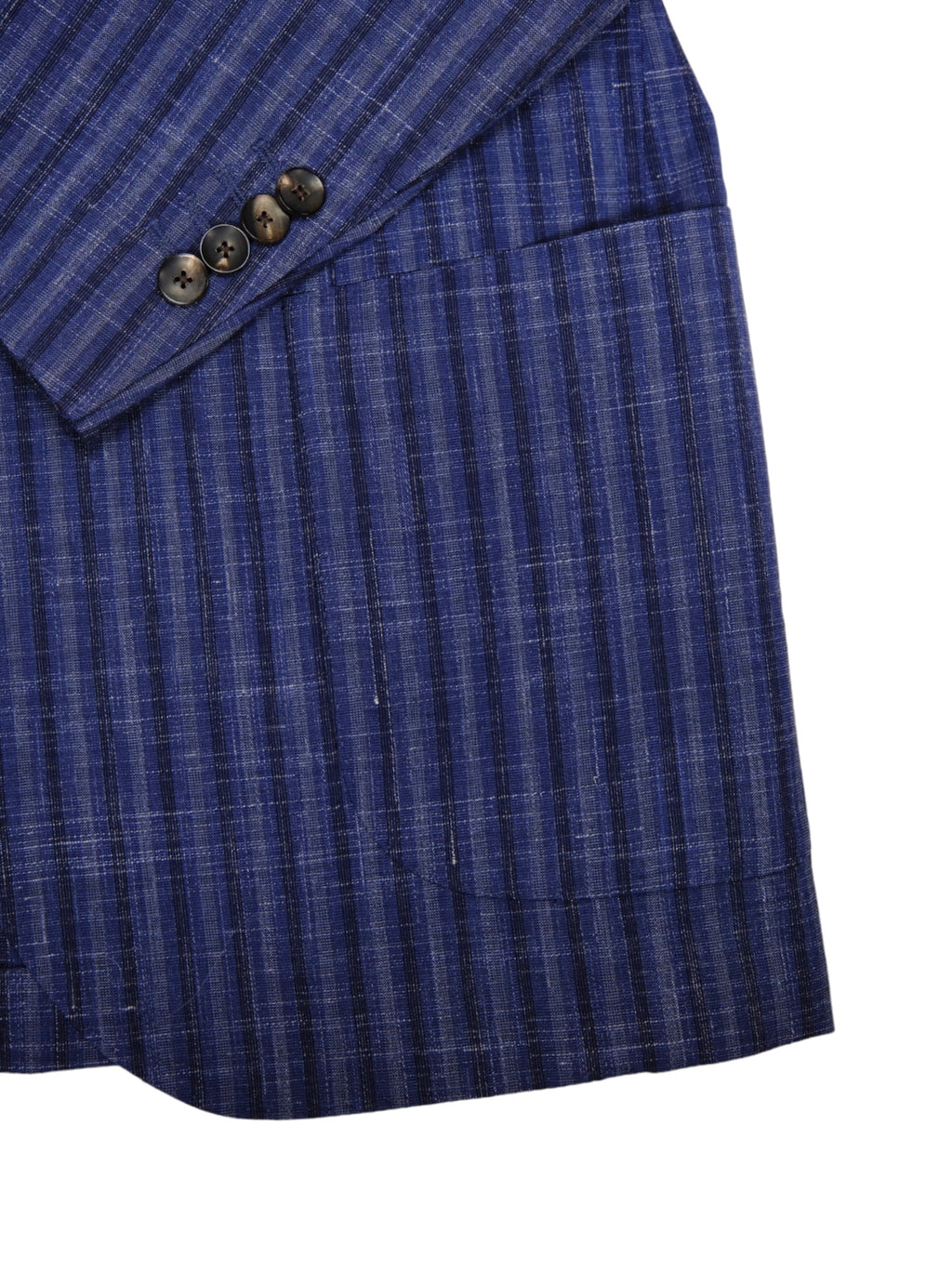 Navy/Blue Striped Wool/Linen Sports Jacket