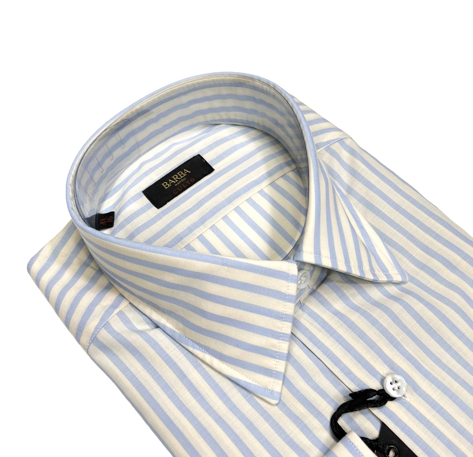 Pale Blue/Ecru Striped Light Weight Cotton Shirt